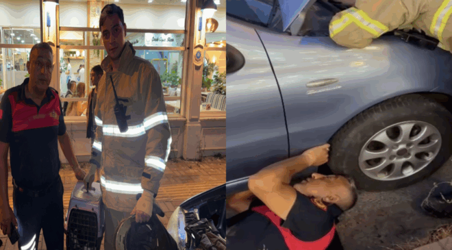 Otomobilin motoruna sıkışan yavru kediyi böyle kurtardılar