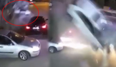 3 aracın üzerinden uçup takla attı, felaketten kıl payıyla kurtuldular