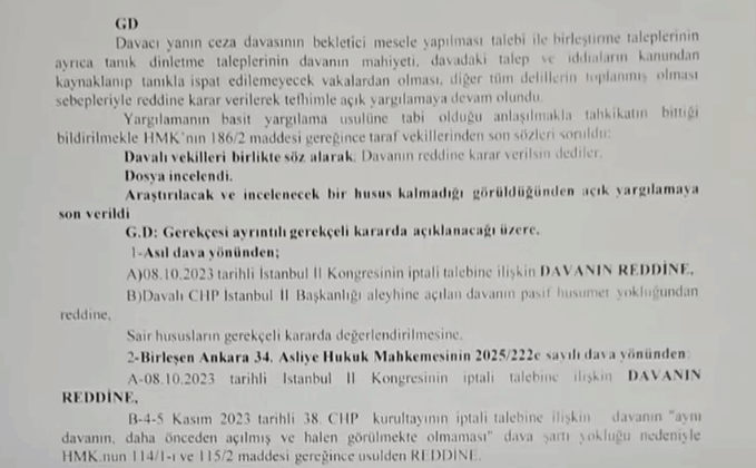 CHP İstanbul İl Kongresi'nin iptali davası reddedildi: Kayyum düştü mü?