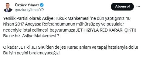 2017 anayasa referandumunun iptali başvurusuna jet hızıyla karar