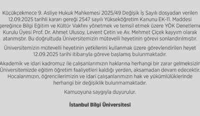 İstanbul Bilgi Üniversitesi'ne kayyum atandı