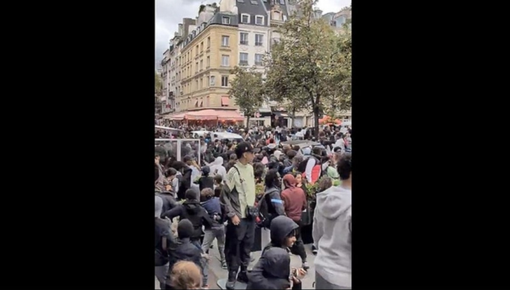 Paris'te ücretsiz yemek etkinliğinde izdiham