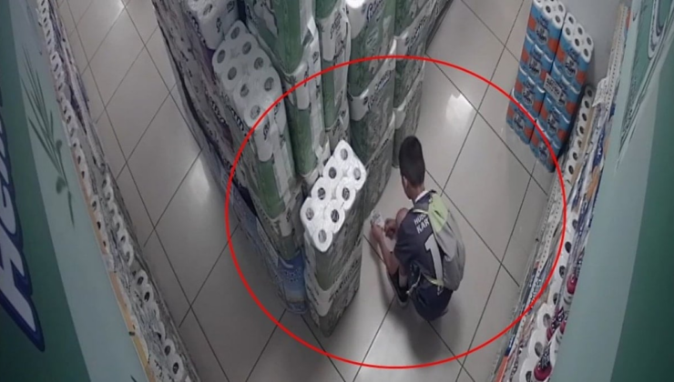 10 yaşındaki çocuk markette faciaya neden oluyordu