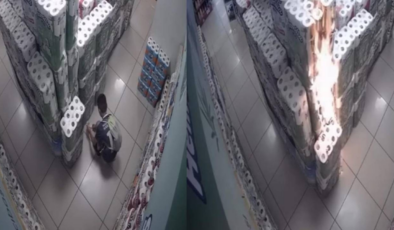 Bir ay arayla ikinci olayı: Kundakçı çocuk marketi böyle ateşe verdi