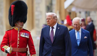 Trump, kraliyet protokolünü ihlal ederek Kral Charles'ın önüne geçti