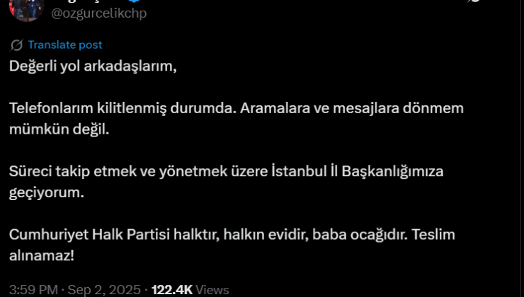 Görevden uzaklaştırılan Özgür Çelik'ten ilk açıklama