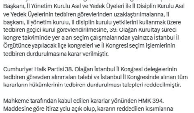 Bakan Tunç'tan CHP İstanbul kongre iptaline ilk açıklama