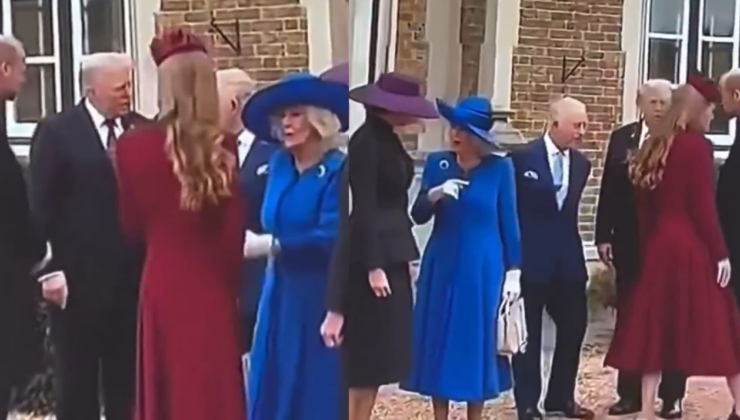 Kraliyet ailesinde bile kaynana huyu değişmiyor! Kraliçe, gelini Prenses Kate'i Trump'ın yanında kovdu
