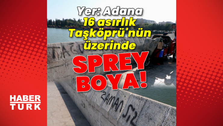16 asırlık Taşköprü'nün üzerinde sprey boya!