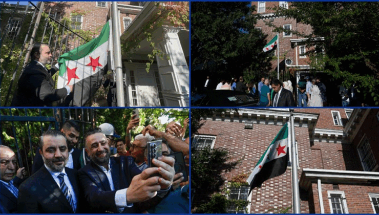 Suriye bayrağı, Washington’da göndere çekildi