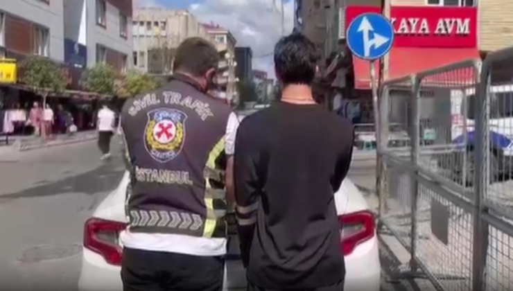 Makas atıp sürücülere hakaret etti: Trafik magandası polisten kaçamadı