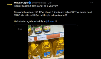 Ticaret Bakanlığı’ndan “151 TL maliyetli ayçiçek yağı” iddiasına sosyal medya uyarısı