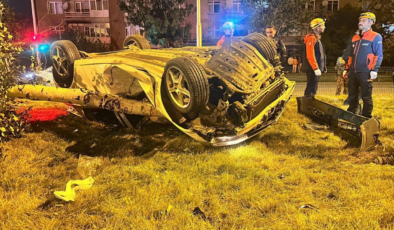 Erzurum'da takla atan otomobildeki 4 kişi yaralandı