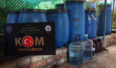Hatay'da 1250 litre sahte içki ele geçirildi
