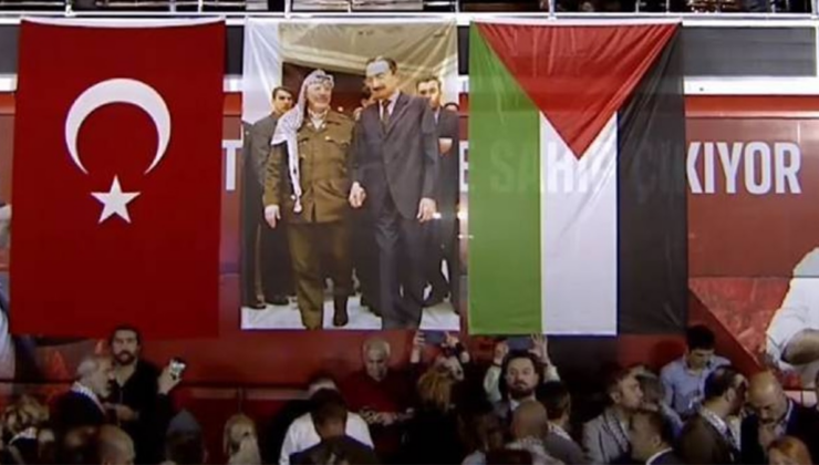 CHP'nin Filistin mitinginde dikkat çeken fotoğraf
